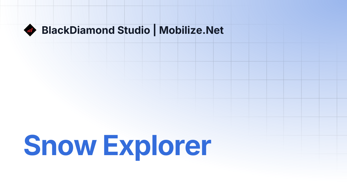 Snow Explorer | BlackDiamond Studio | Mobilize.Net