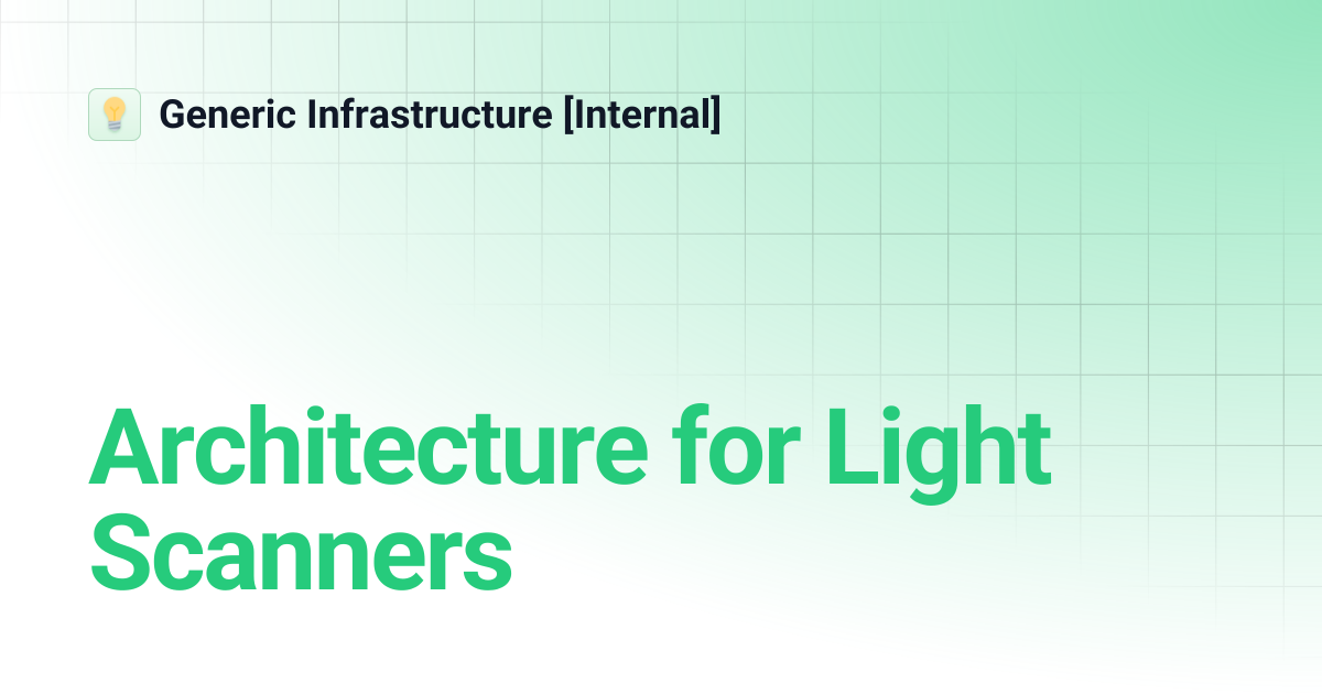 Architecture for Light Scanners | Generic Infrastructure [Internal]