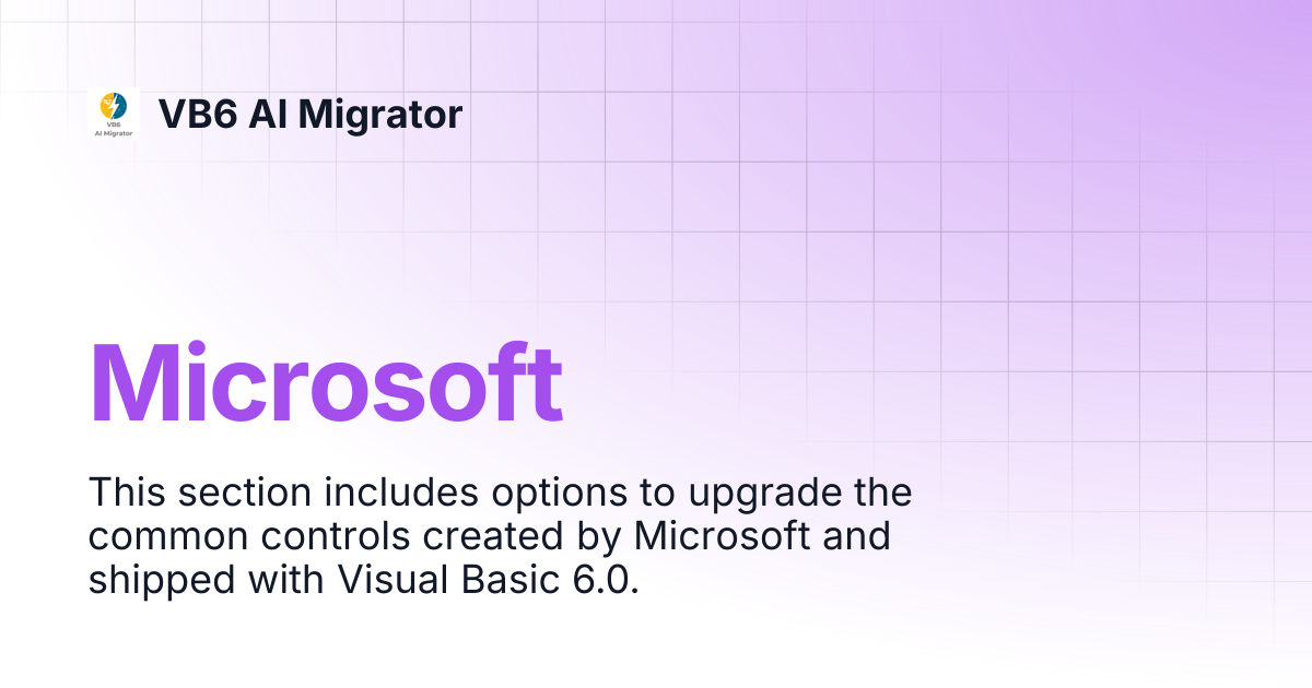 Microsoft | VB6 AI Migrator